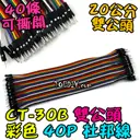 公對公 20cm【TopDIY】CT-30B 杜邦線 雙公頭 彩色 40P 公對公 公頭 2.54 端子 實驗 跳線