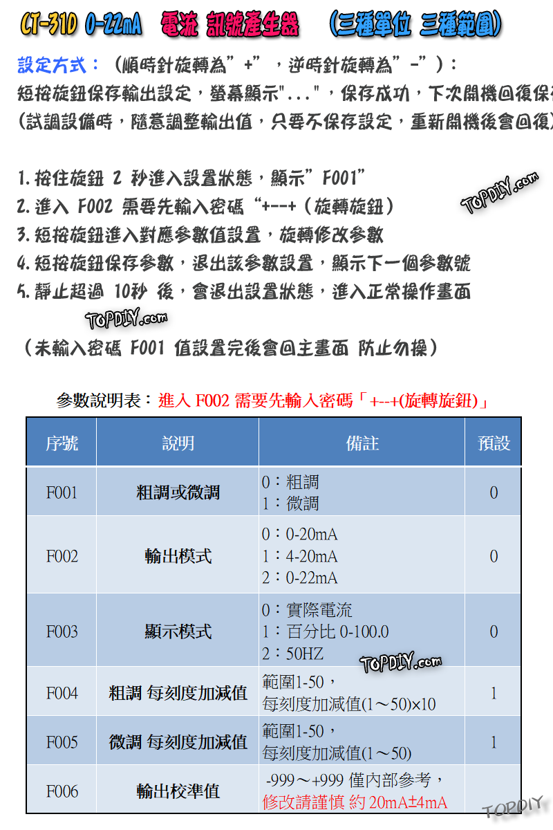 電流源【TopDIY】CT-31D 0-22mA 訊號產生器 信號 發生器 電流源 恆流源 信號源 控制器 訊號源 電流