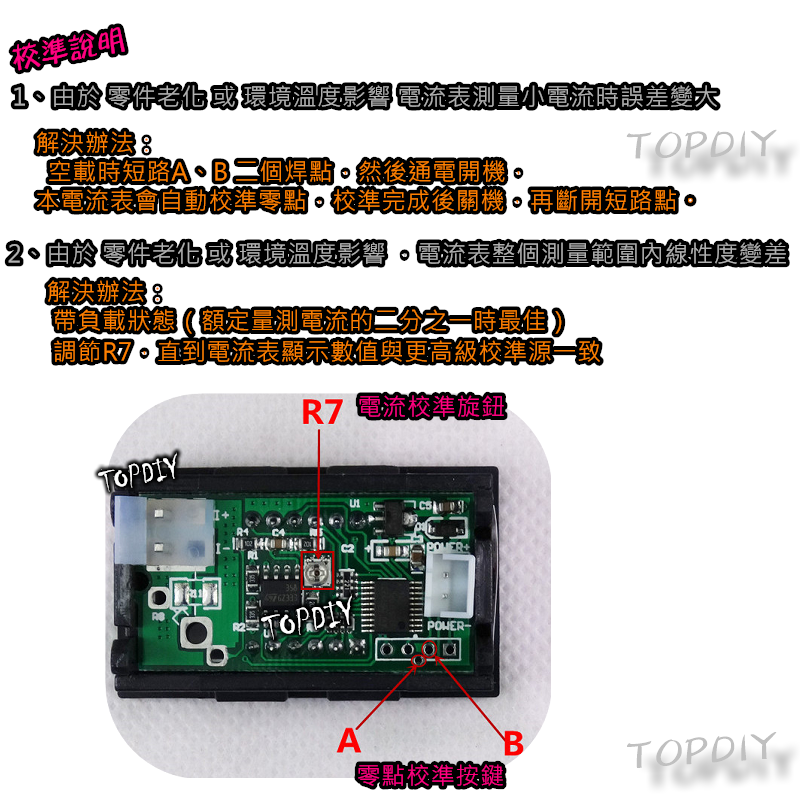 【TopDIY】EC3-100A 紅色 電流表 含外殼 三位顯示 數位 DC直流 電流錶 LED顯示 鋰電